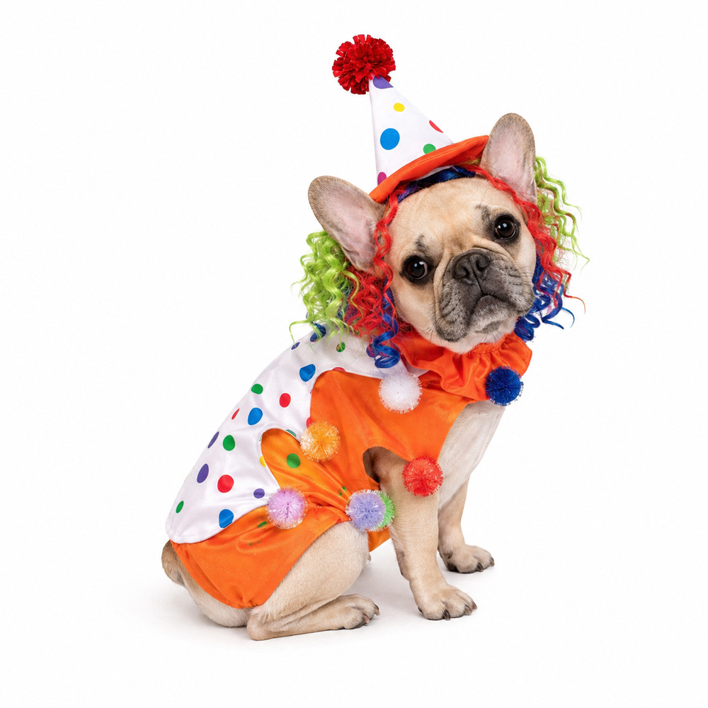 Clown Dog Costume XS Cute Halloween Pet Outfit by Zack & Zoey New